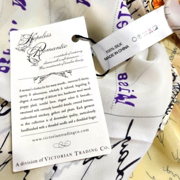 Victorian Trading Co "old Post Cards" Design 100% Silk Scarf - Picture 10 of 10